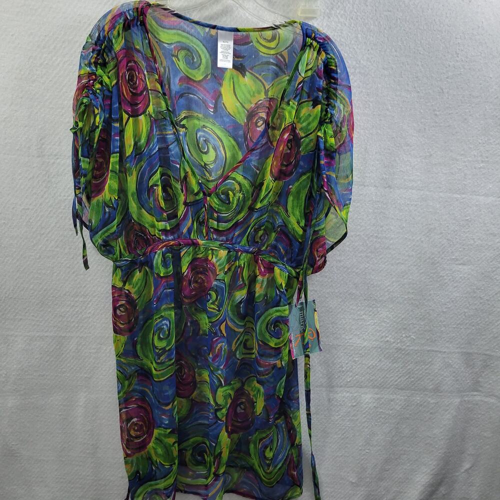 Carlos Falchi & Mark Rio Women's Sheer Swim Cover Up Size XL 81223-0366 - Picture 9 of 9